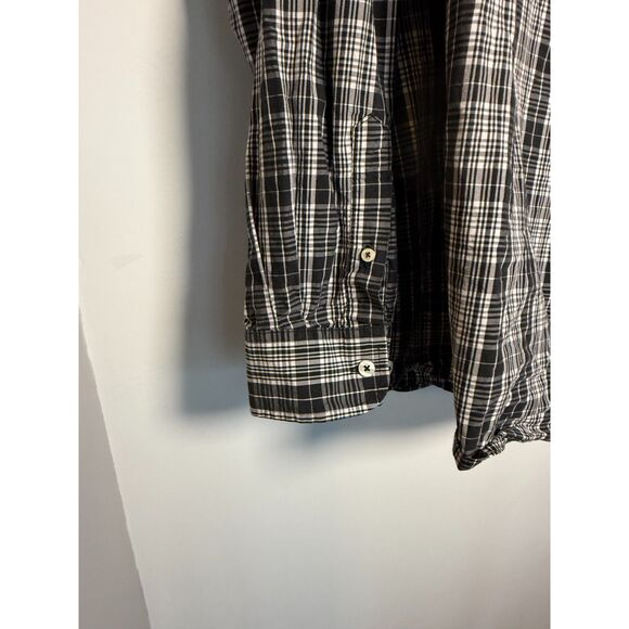 ROWM 2XB Black Plaid Long Sleeve Mens Shirt - Picture 4 of 8